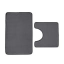 Tmavě šedé WC koupelnové předložky z paměťové pěny v sadě 2 ks 50x80 cm Anti-Bacterial – Catherine Lansfield