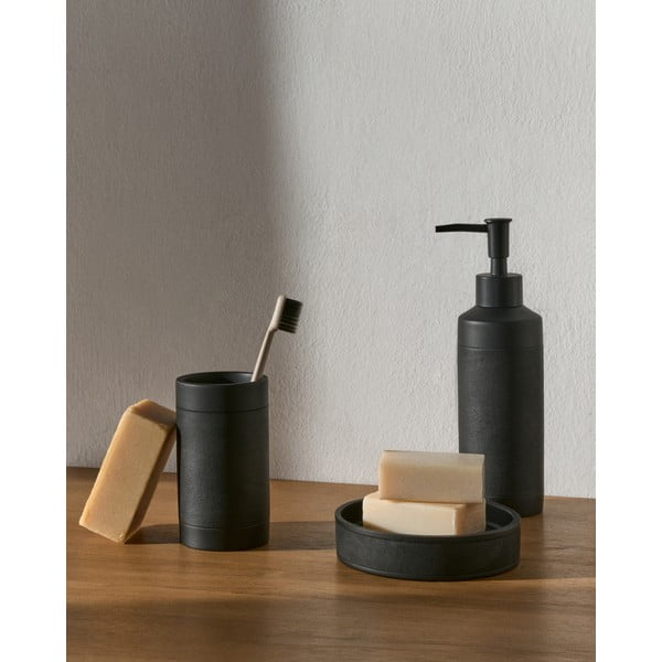 Černý dávkovač mýdla z polyresinu 420 ml Sisel – Kave Home-image-1