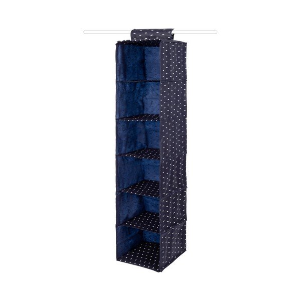 Tmavě modrý závěsný organizér s 6 přihrádkami Compactor Kasuri Range, šířka 30 cm-image-2
