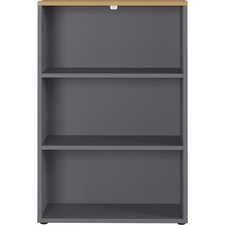Antracitová přírodní knihovna v dekoru dubu 80x120 cm Agenda – Germania