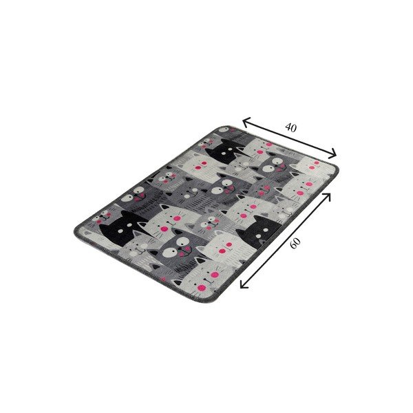 Šedá koupelnová předložka 40x60 cm Meow – Foutastic-image-4