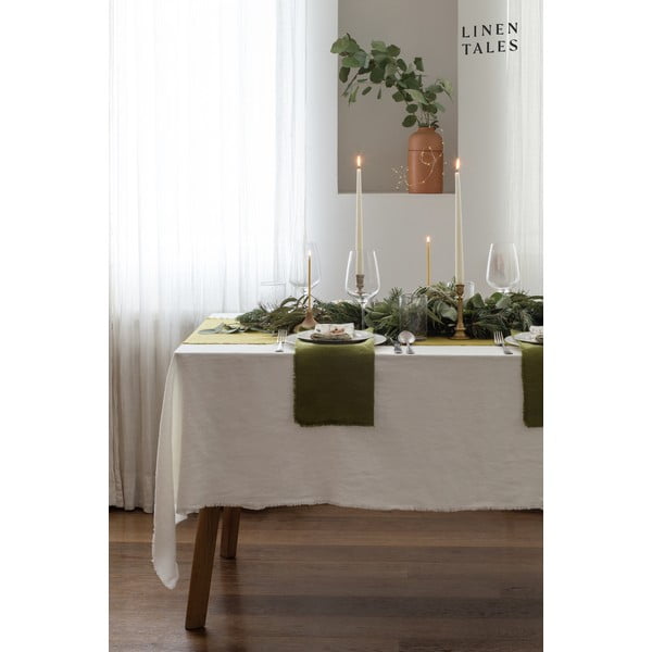 Bílý lněný ubrus Linen Tales Classic, 140 x 140 cm-image-4