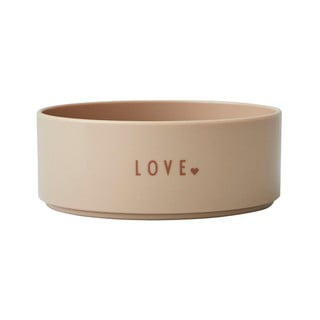 Béžová dětská miska Design Letters Mini Love, ø 11 cm