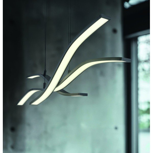 Matně černé kovové LED závěsné svítidlo na dálkové ovládání/stmívatelné Spider – Trio Select-image-2