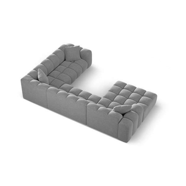 Světle šedá žinylková rohová pohovka (pravý roh/do "U") Treno – Cosmopolitan Design-image-3