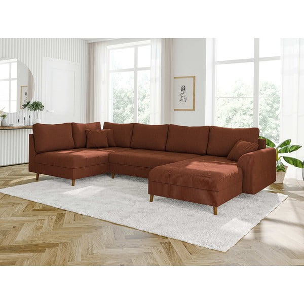 Manšestrová rohová pohovka v cihlové barvě (pravý roh) Ariella – Ropez-image-3