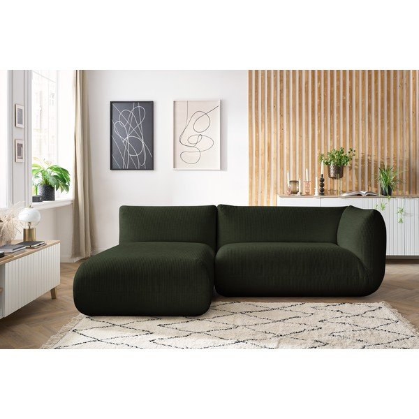 Zelená manšestrová rohová pohovka (levý roh) Lecomte – Bobochic Paris-image-1