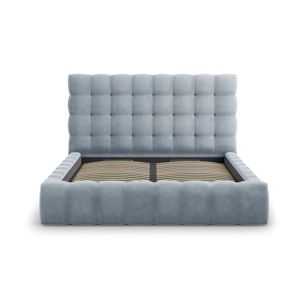 Světle modrá čalouněná dvoulůžková postel s úložným prostorem s roštem 180x200 cm Bali – Cosmopolitan Design-image-3