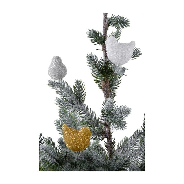 Sada 6 vánočních skleněných ozdob ve tvaru ptáčků Ego dekor