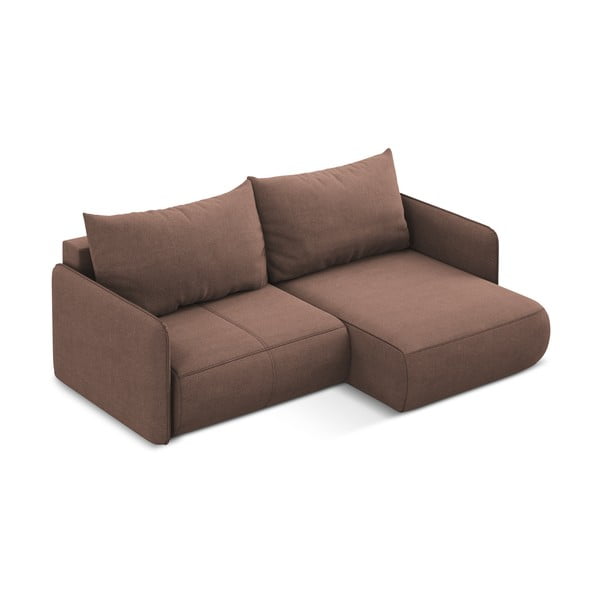 Růžová rozkládací/s úložným prostorem rohová pohovka (pravý roh) Nanea – Makamii-image-4