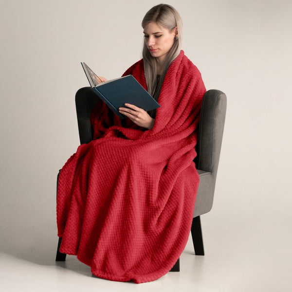 Červená deka z mikrovlákna DecoKing Henry, 220 x 240 cm-image-1