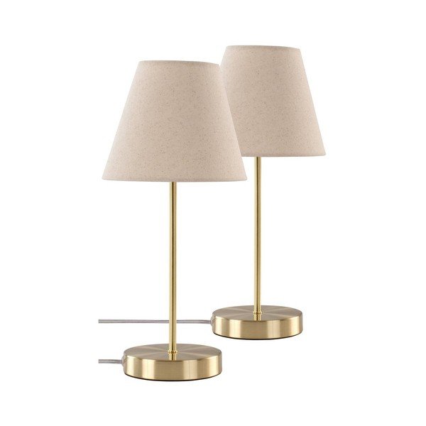 Béžová/v mosazné barvě látková stolní lampa (výška 39 cm) Lasse – Jotex