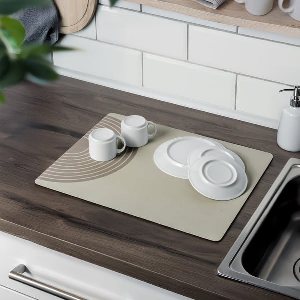 Béžová gumová odkapávací podložka na nádobí 50x40 cm Dima – Wenko-image-2