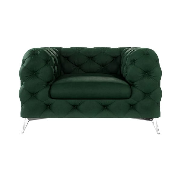 Tmavě zelené sametové křeslo Chelsea – Ropez-image-1