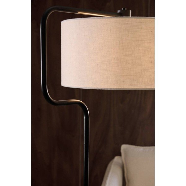 Černá/krémová látková stojací lampa (výška 160 cm) Josho – Ellos Home-image-3