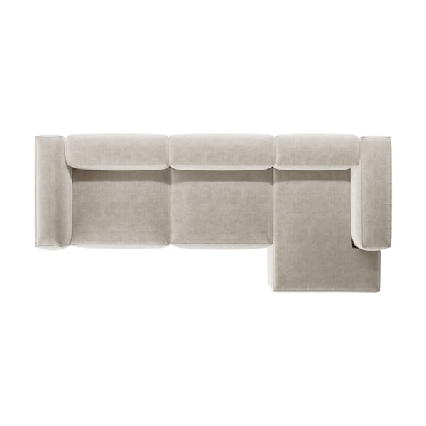 Béžová rohová pohovka (pravý roh/s lenoškou) Bergamo – Cosmopolitan Design-image-3