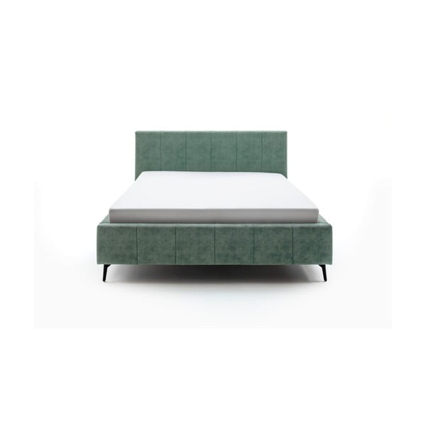 Zelená čalouněná dvoulůžková postel s úložným prostorem s roštem 180x200 cm Lizzano – Meise Möbel-image-2