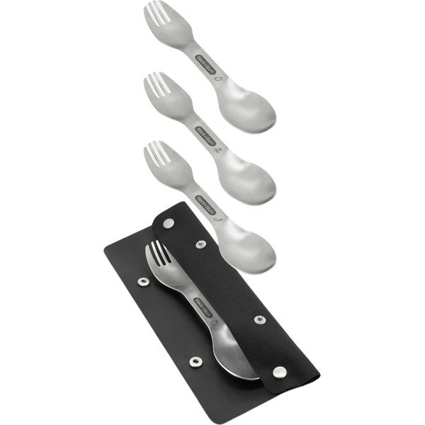 Nerezové jídelní vidličky v sadě 4 ks ve stříbrné barvě Spork – Black + Blum-image-3