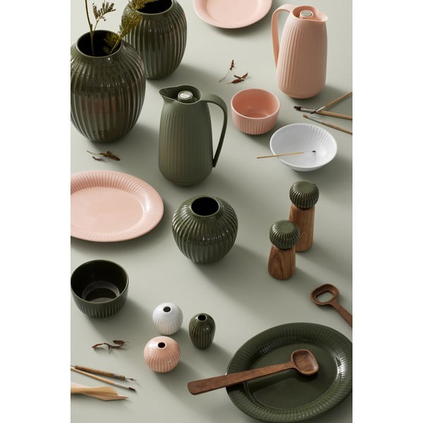 Tmavě zelená kameninová váza Kähler Design, výška 25,5 cm-image-4