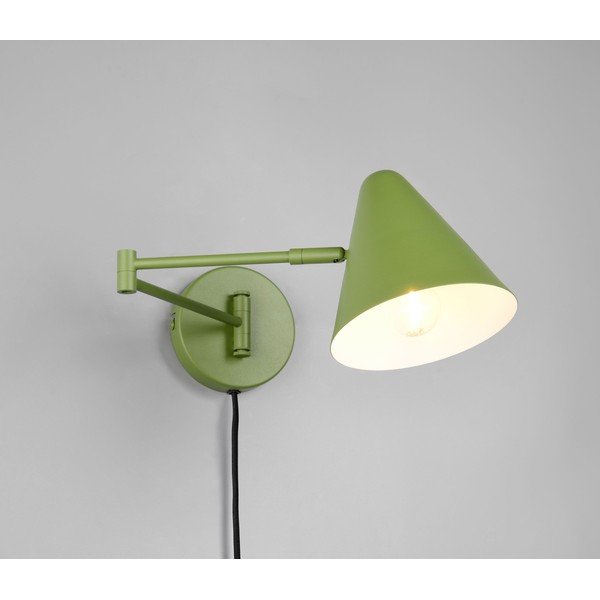 Zelené nástěnné svítidlo s ohybatelnou konstrukcí do zásuvky ø 15 cm Cosima – Trio-image-1