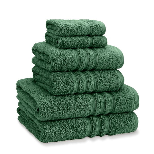 Tmavě zelené froté bavlněné ručníky a osušky v sadě 6 ks Zero Twist – Catherine Lansfield