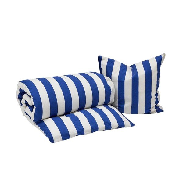 Bílé/modré bavlněné povlečení na jednolůžko 140x200 cm Shima – OYOY Living Design