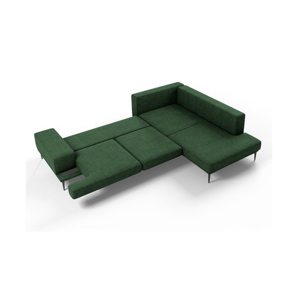 Zelená rozkládací rohová pohovka Interieurs 86 Liege, pravý roh-image-4