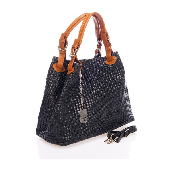 Tmavě modrá kožená kabelka Federica Bass Hydri-image-2