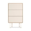 Vysoká komoda z dubového dřeva v bílo-přírodní barvě 60x100 cm Fina – Gazzda