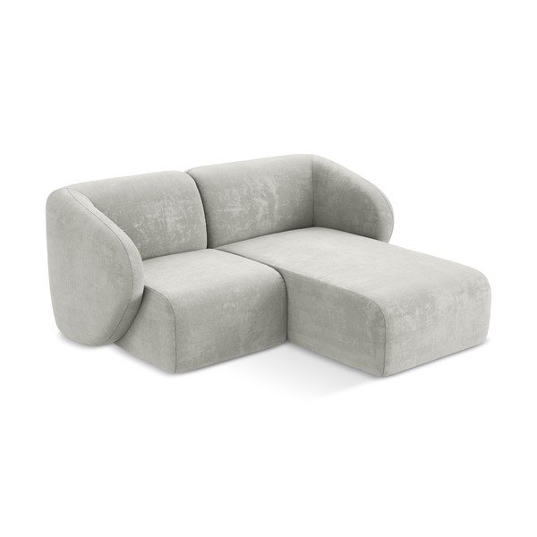 Světle šedá žinylková rohová pohovka (pravý roh/s lenoškou) Lani – Makamii-image-2