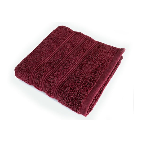 Tmavě červený ručník z česané bavlny Irya Home Classic, 50 x 90 cm