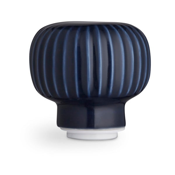 Mlýnek z dubového dřeva na koření s tmavě modrým detailem z porcelánu Kähler Design Hammershoi, výška 13 cm-image-2