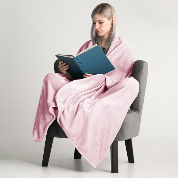 Světle růžová deka z mikrovlákna Decoking Mic, 150 x 200 cm-image-1