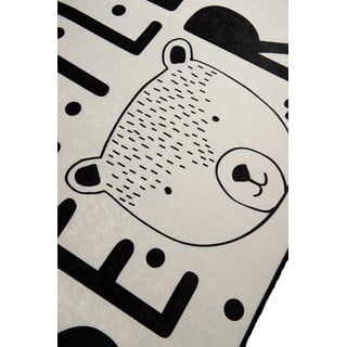 Černo-bílý dětský protiskluzový koberec Conceptum Hypnose Little Bear, 100 x 160 cm
