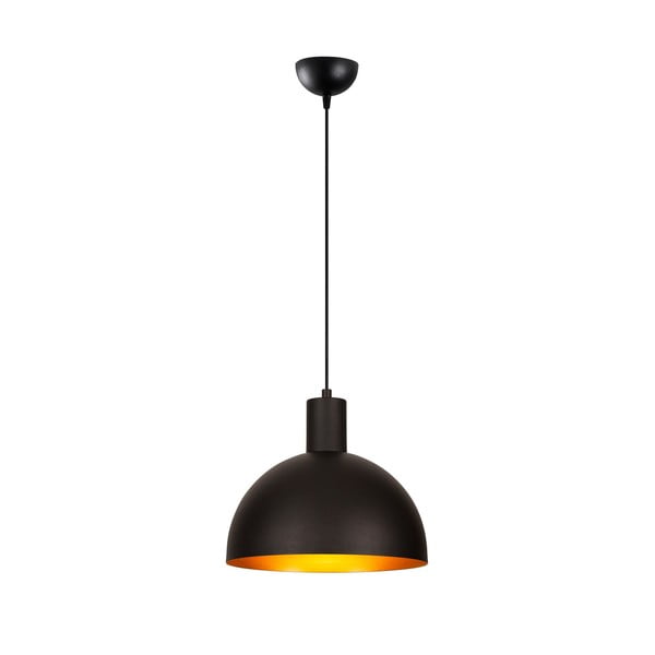 Závěsné svítidlo v černé a zlaté barvě s kovovým stínidlem ø 30 cm Sivani – Opviq lights