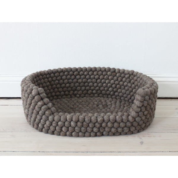 Ořechově hnědý kuličkový vlněný pelíšek pro domácí zvířata Wooldot Ball Pet Basket, 60 x 40 cm