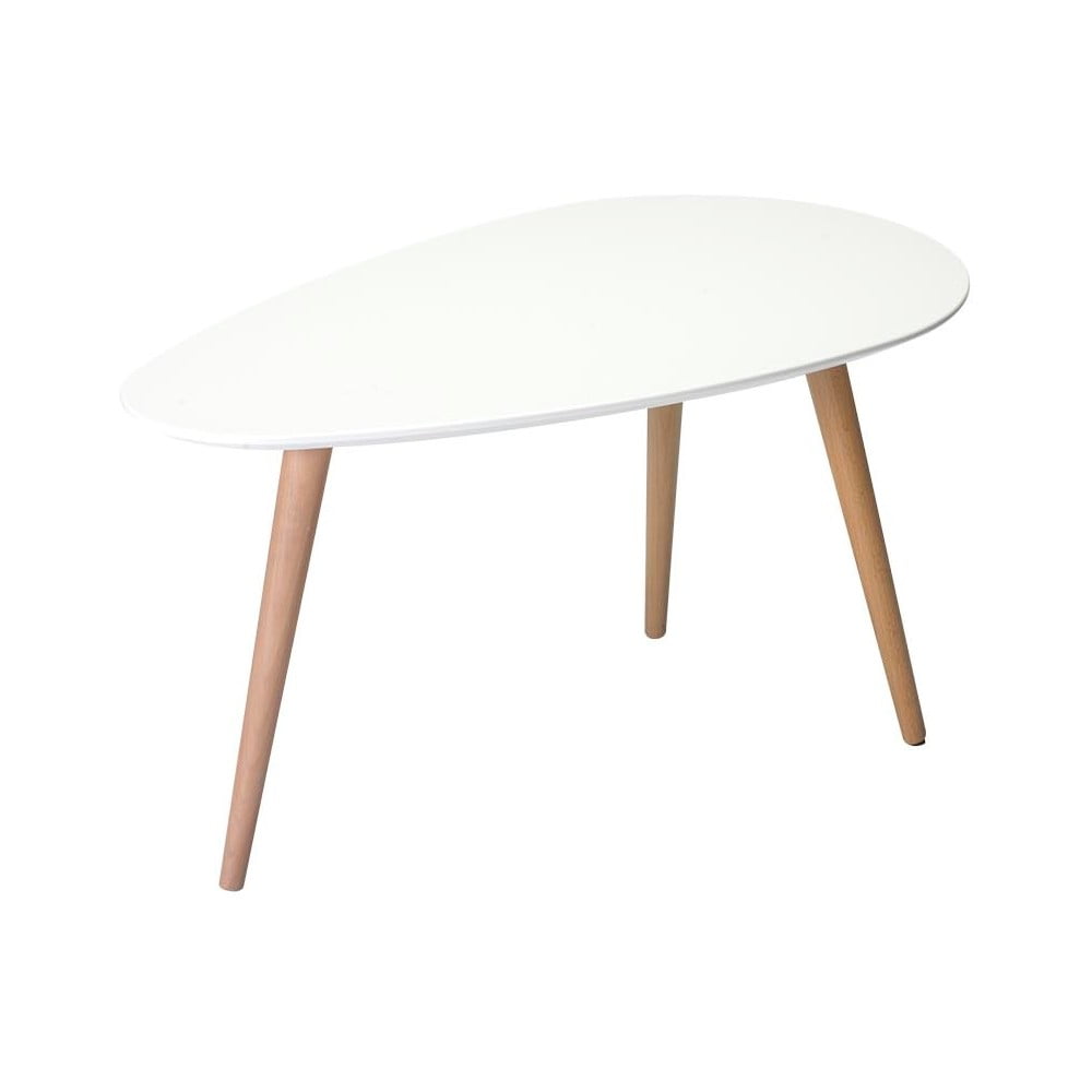 Bílý konferenční stolek s nohami z bukového dřeva Furnhouse Fly, 75 x 43 cm