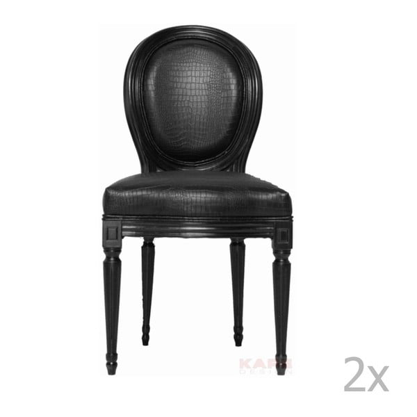 Sada 2 černých židlí Kare Design Louis