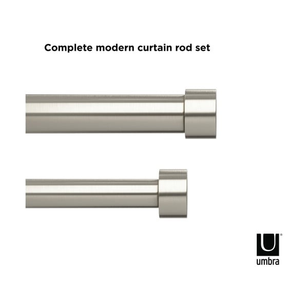 Ocelová roztažitelná dvojitá garnýž 305 - 457 cm Cappa – Umbra-image-4
