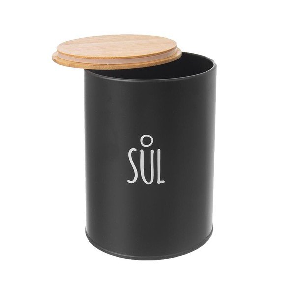 Cínová dóza na sůl sůl BLACK – Orion-image-2