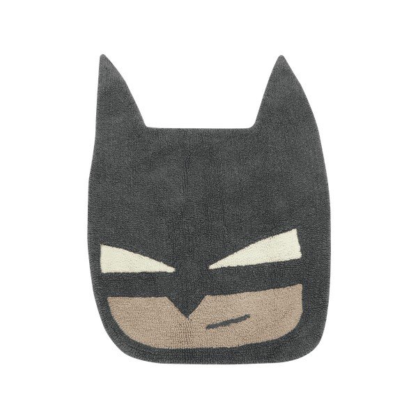 Černý pratelný ručně tkaný vlněný dětský koberec 90x120 cm BatBoy – Lorena Canals