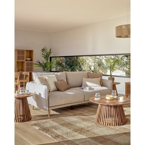 Konferenční stolek z teakového dřeva Kave Home Irune, ⌀ 80 cm-image-4