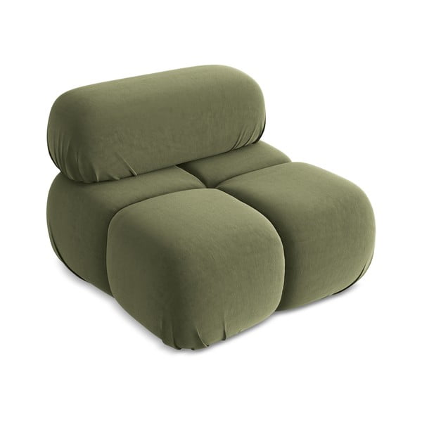 Světle zelený sametový modul pohovky Lokua – Makamii-image-2