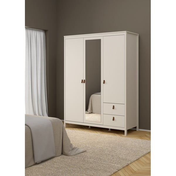 Šedobéžová šatní skříň se zrcadlem 150x199x58 cm Madrid – Tvilum-image-3