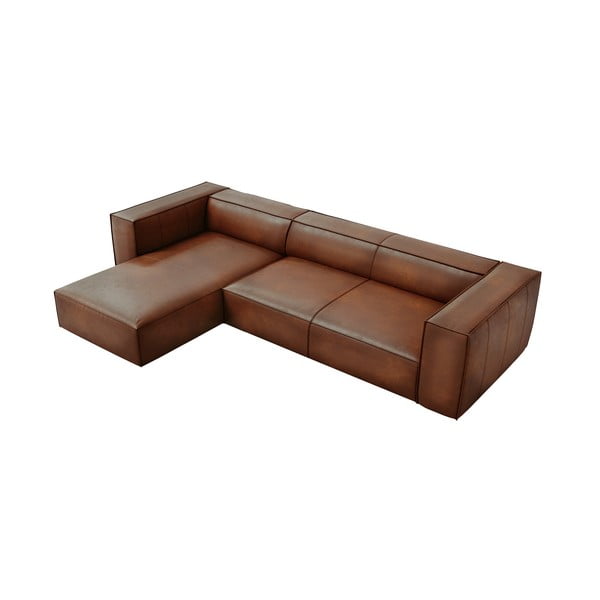 Koňakově hnědá kožená rohová pohovka (levý roh) Madame – Windsor & Co Sofas-image-2