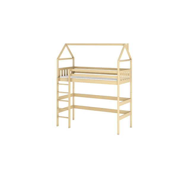 Domečková vyvýšená dětská postel z borovicového dřeva 80x180 cm Gloria - Lano Meble