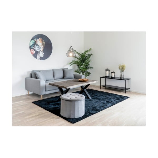 Tmavě šedý sametový taburet Turup - House Nordic-image-3