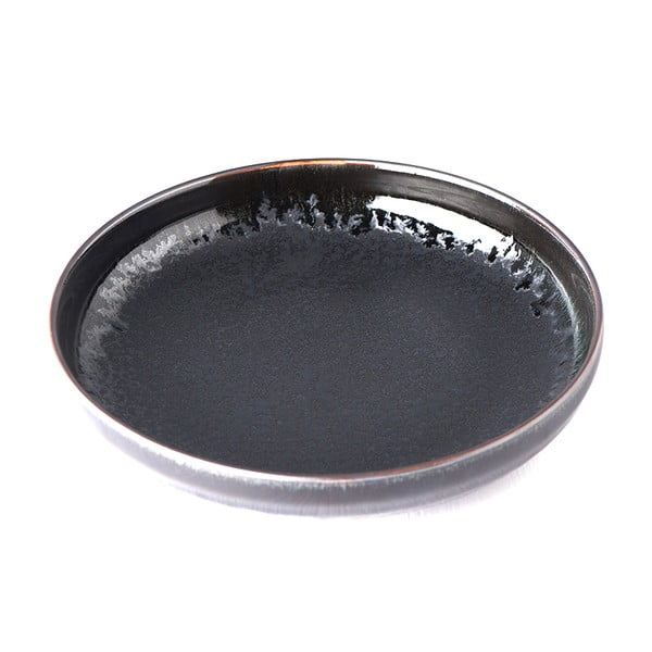 Černý keramický talíř se zvednutým okrajem MIJ Matt, ø 22 cm