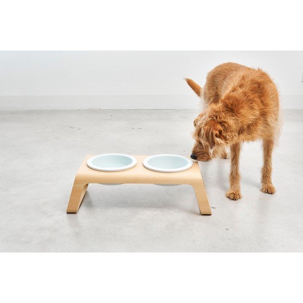 Set misek s podstavcem pro psa Desco Ash Natural M – MiaCara-image-1