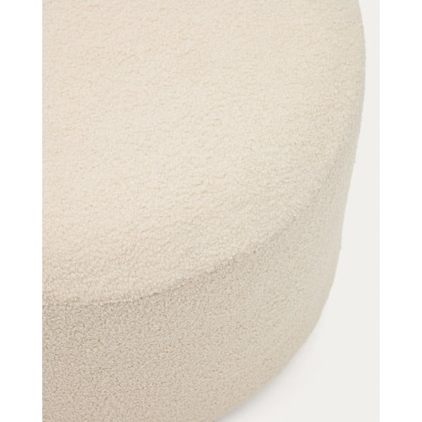 Krémový taburet z textilie bouclé Kaeli – Kave Home-image-2